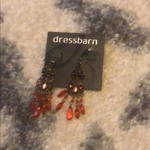 Dress barn red chandelier earrings - Picture 1 of 2